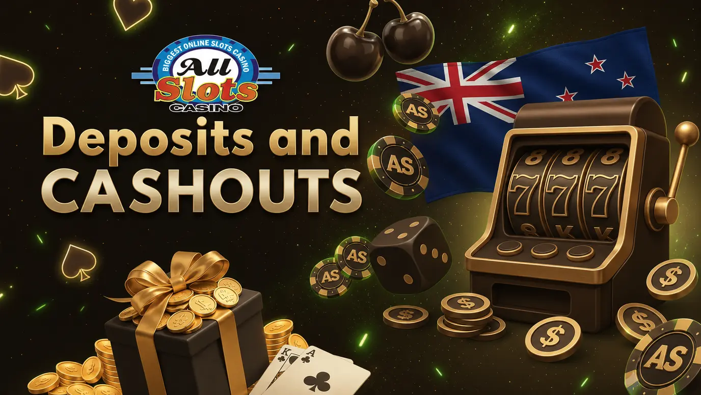 Deposits and cashouts at All Slots for NZ players
